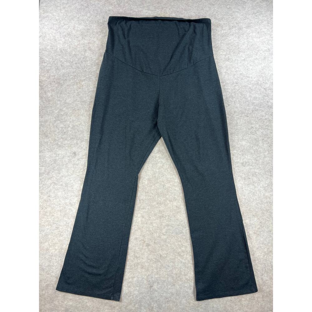 a:glow Maternity Dark Charcoal Gray Flare Yoga Pants Size XXL